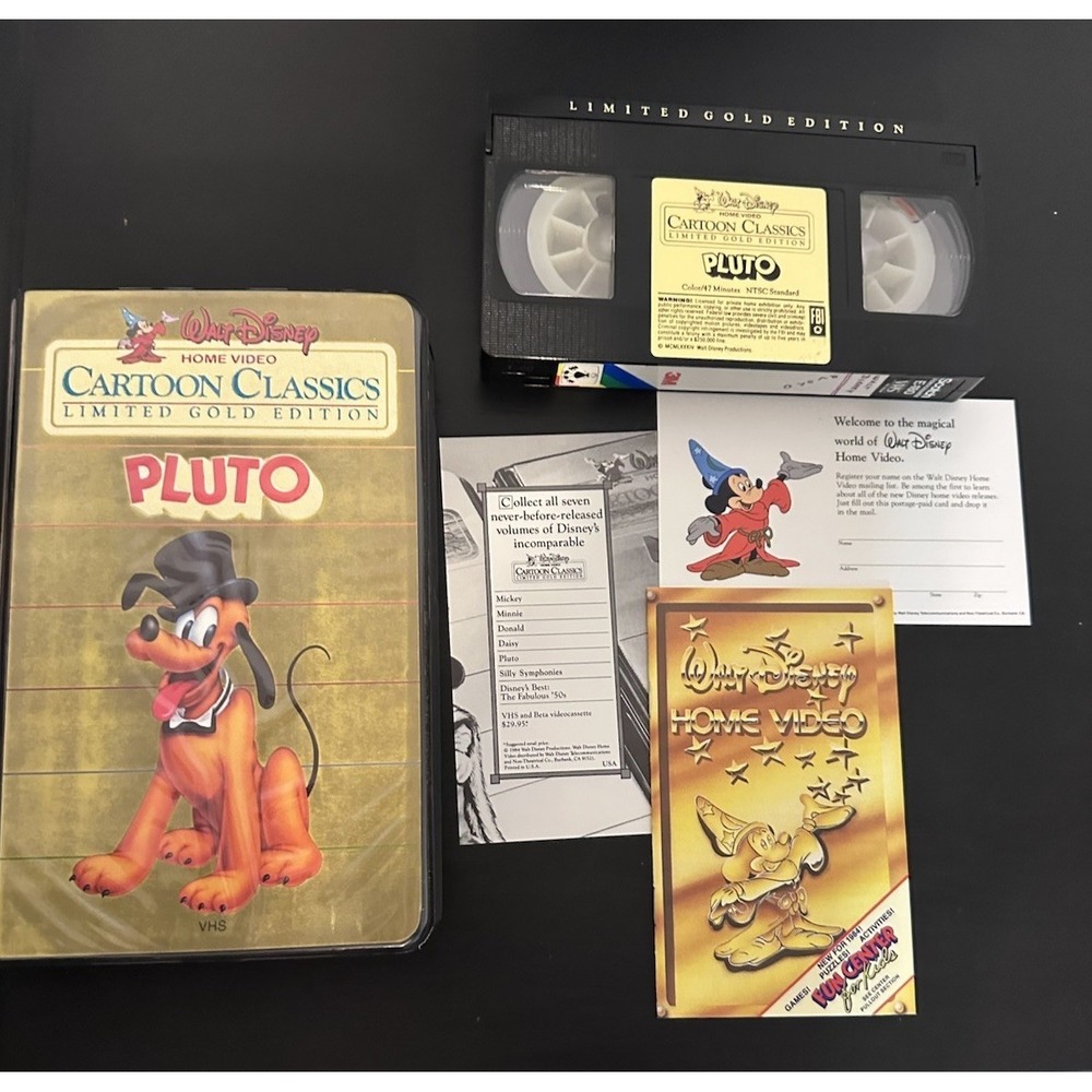 Disney Cartoon Classics Pluto Limited Gold Edition NTSC VHS Animation Family